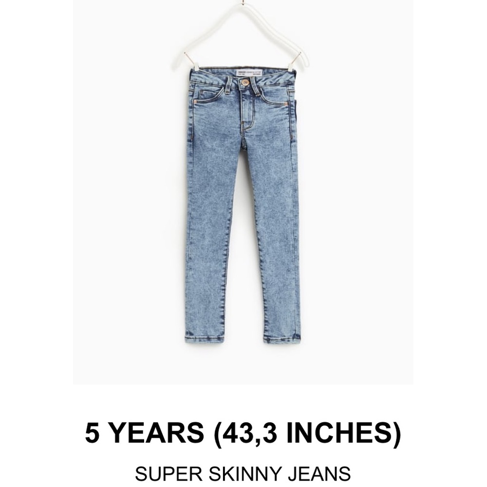 Zara Super Skinny Acid Wash Jeans for Toddler Girl